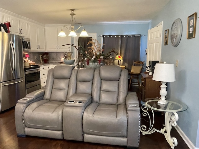 96 Liberty Rd, Winchester, TN 37398 - home theater featuring dark wood-type flooring and baseboards