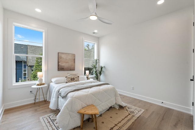 2510 Vaulx Ln, Nashville, TN 37204 - bedroom featuring light wood-style flooring, baseboards, visible vents, and recessed lighting