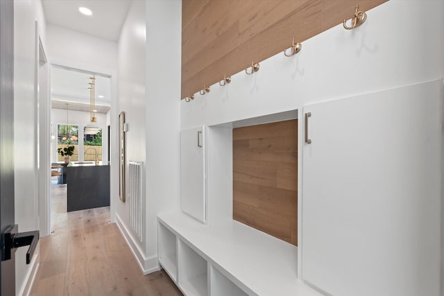 2510 Vaulx Ln, Nashville, TN 37204 - mudroom featuring wood finished floors, visible vents, and recessed lighting