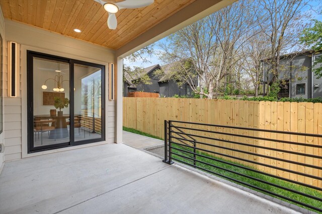 2510 Vaulx Ln, Nashville, TN 37204 - view of patio / terrace featuring a ceiling fan and fence