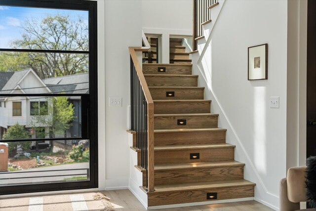 2510 Vaulx Ln, Nashville, TN 37204 - staircase with wood finished floors