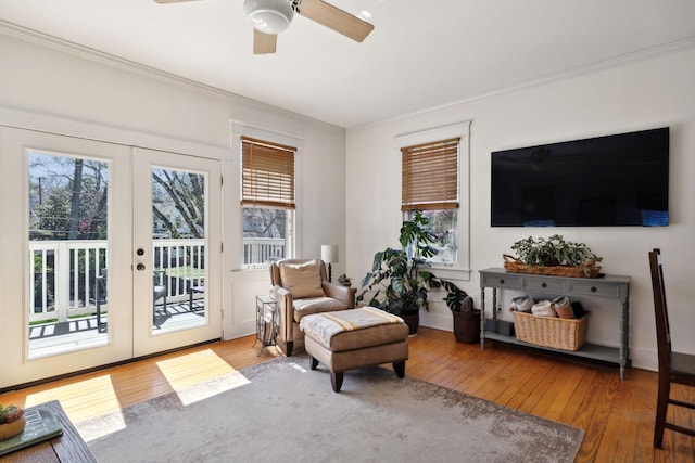 3617 Meadowbrook Ave, Nashville, TN 37205 - living area with a healthy amount of sunlight, crown molding, and french doors