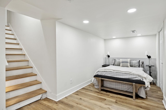 3617 Meadowbrook Ave, Nashville, TN 37205 - bedroom featuring baseboards, recessed lighting, wood finished floors, and visible vents