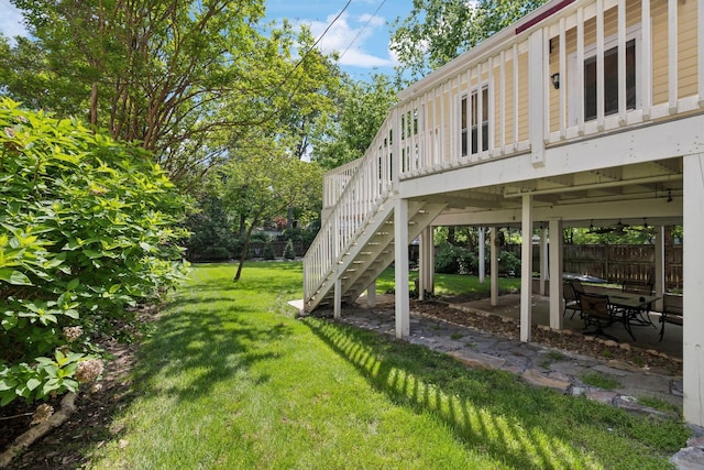 3617 Meadowbrook Ave, Nashville, TN 37205 - view of yard featuring fence, a patio area, and stairway