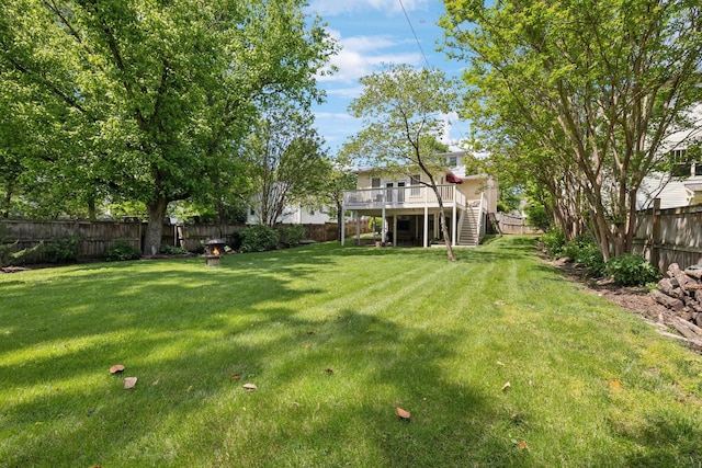 3617 Meadowbrook Ave, Nashville, TN 37205 - view of yard featuring a deck, stairs, and a fenced backyard