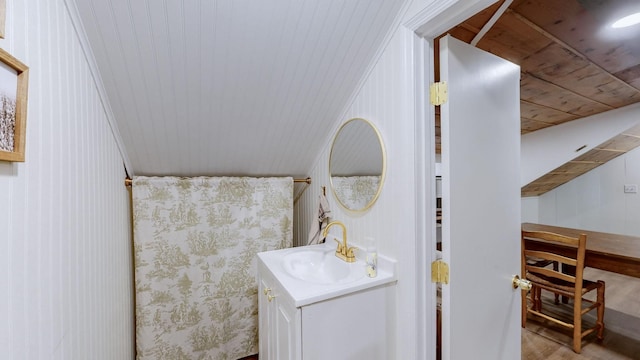 2235 Rock Springs Rd, Columbia, TN 38401 - bathroom with wood ceiling and vanity