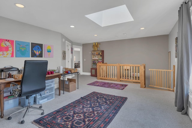 3814 Central Ave, Nashville, TN 37205 - office area featuring carpet, recessed lighting, and a skylight