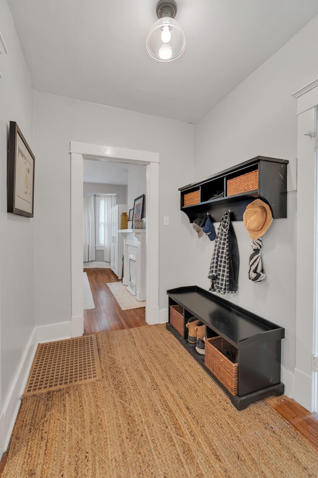 3814 Central Ave, Nashville, TN 37205 - mudroom with baseboards and wood finished floors
