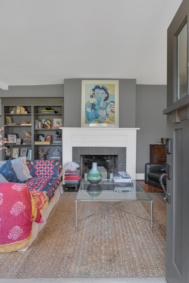 3814 Central Ave, Nashville, TN 37205 - living room with baseboards, a fireplace, and wood finished floors