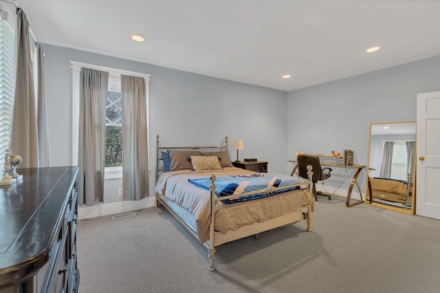 3814 Central Ave, Nashville, TN 37205 - carpeted bedroom featuring visible vents, recessed lighting, and multiple windows
