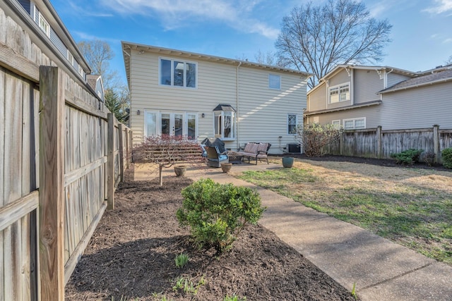 3814 Central Ave, Nashville, TN 37205 - rear view of house featuring a fenced backyard, a patio, and central AC
