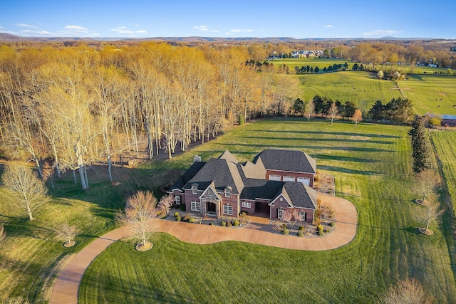 aerial view featuring a rural view