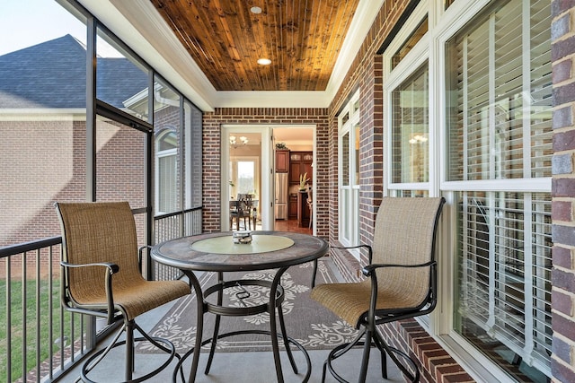 view of sunroom