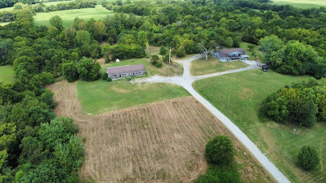 drone / aerial view with a rural view