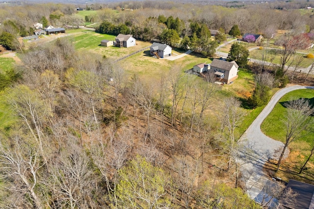 aerial view with a rural view
