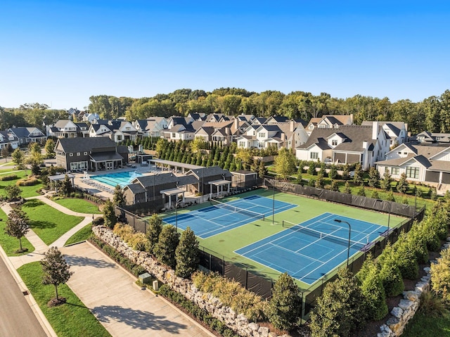 aerial view with a residential view