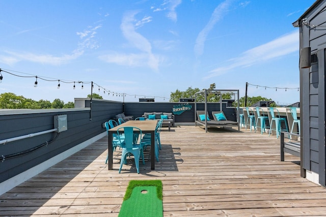 deck featuring an outdoor hangout area