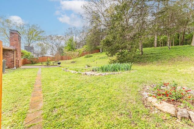 view of yard featuring fence