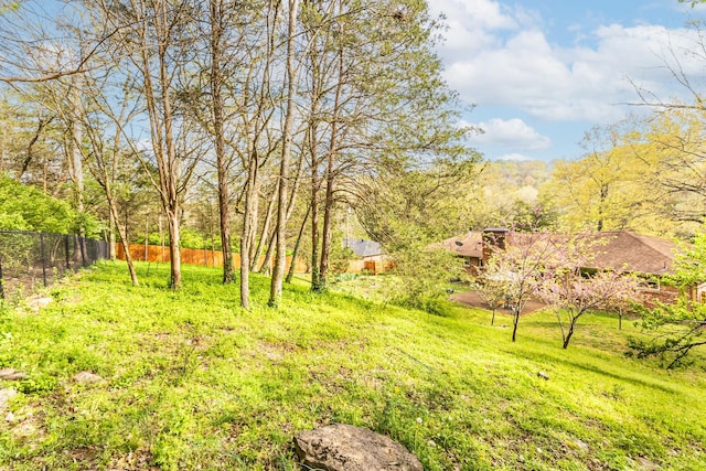 view of yard with fence