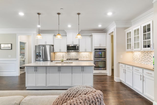 118 Newnham Bridge Dr, Nolensville, TN 37135 - kitchen featuring white cabinets, stainless steel appliances, dark wood-style floors, and a sink