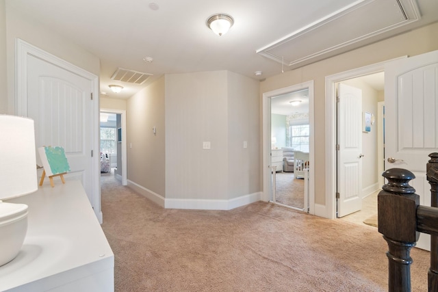 118 Newnham Bridge Dr, Nolensville, TN 37135 - interior space featuring attic access, visible vents, light carpet, and a healthy amount of sunlight