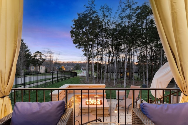 118 Newnham Bridge Dr, Nolensville, TN 37135 - exterior space with an outdoor living space with a fire pit