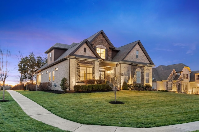 118 Newnham Bridge Dr, Nolensville, TN 37135 - view of front of home with stone siding and a front yard