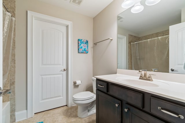 118 Newnham Bridge Dr, Nolensville, TN 37135 - bathroom featuring toilet, a shower with curtain, tile patterned floors, and visible vents