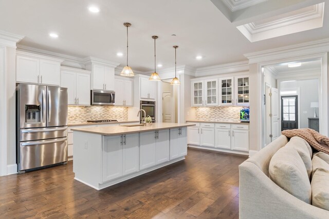118 Newnham Bridge Dr, Nolensville, TN 37135 - kitchen with light countertops, white cabinetry, stainless steel appliances, and a sink