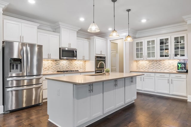 118 Newnham Bridge Dr, Nolensville, TN 37135 - kitchen featuring dark wood-type flooring, a sink, white cabinetry, and appliances with stainless steel finishes