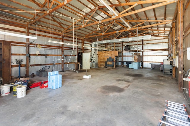 garage featuring metal wall
