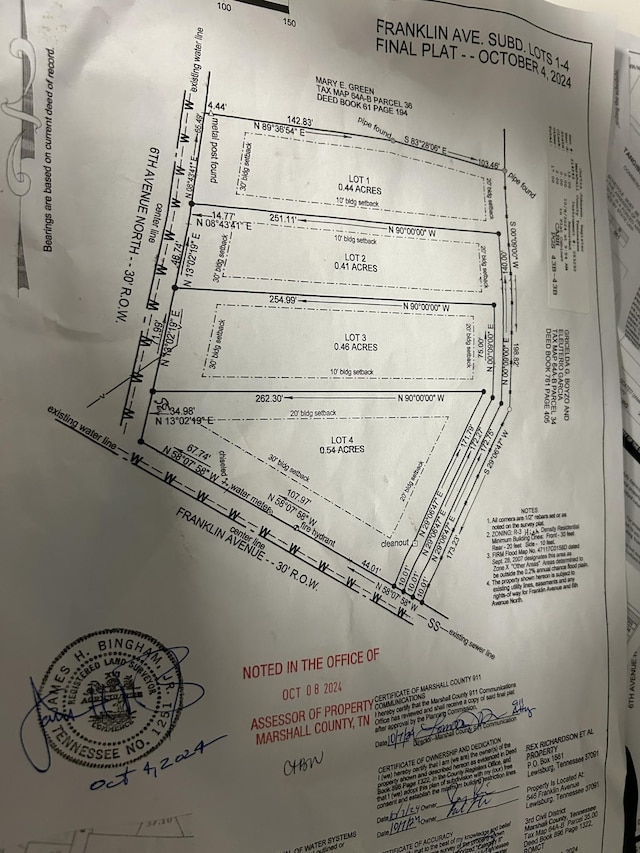 546 Franklin Ave, Lewisburg, TN 37091 - survey map / technical document