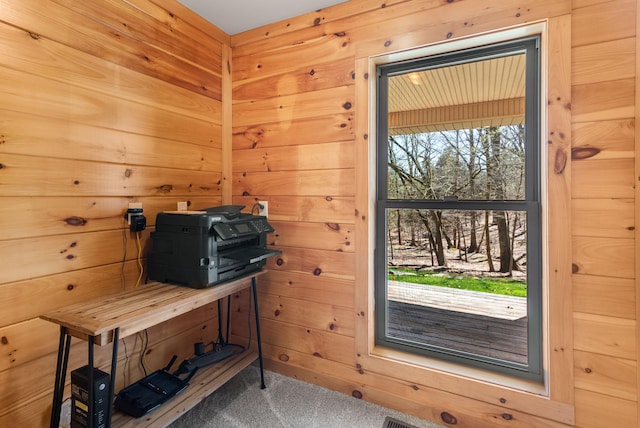 12112 Paw Paw Springs Rd, Arrington, TN 37014 - office space featuring carpet floors and wooden walls