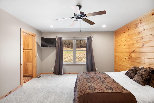 12112 Paw Paw Springs Rd, Arrington, TN 37014 - carpeted bedroom with baseboards, ceiling fan, and recessed lighting