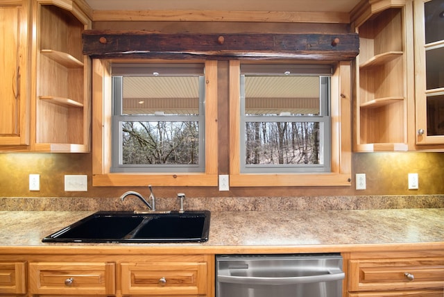 12112 Paw Paw Springs Rd, Arrington, TN 37014 - kitchen with a sink, light countertops, dishwasher, and open shelves