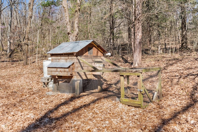 12112 Paw Paw Springs Rd, Arrington, TN 37014 - view of poultry coop featuring a forest view