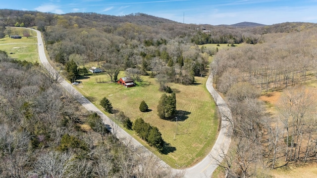 12112 Paw Paw Springs Rd, Arrington, TN 37014 - drone / aerial view featuring a wooded view, a mountain view, and a rural view