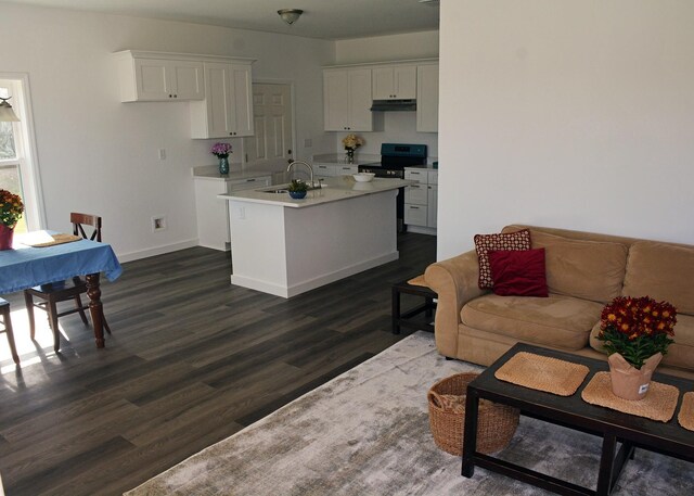 7022 Magnolia Ln, Nunnelly, TN 37137 - living room featuring dark wood-style flooring and baseboards