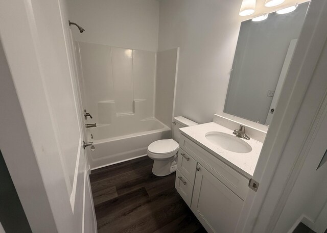 7022 Magnolia Ln, Nunnelly, TN 37137 - full bathroom with vanity, wood finished floors, toilet, and  shower combination