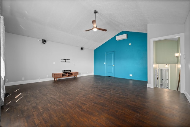 1829 Apple Valley Cir, Nashville, TN 37207 - unfurnished living room with vaulted ceiling, wood-type flooring, baseboards, and a ceiling fan
