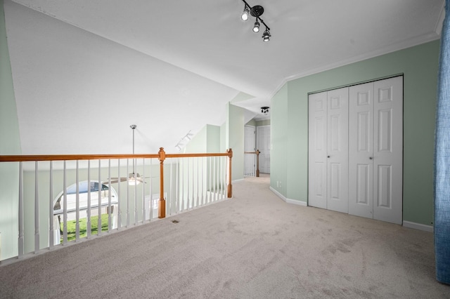 1829 Apple Valley Cir, Nashville, TN 37207 - interior space with baseboards, carpet floors, ornamental molding, and rail lighting