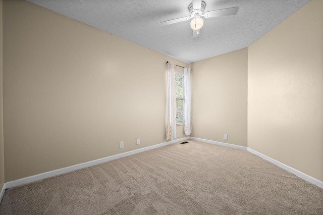 1829 Apple Valley Cir, Nashville, TN 37207 - carpeted empty room with a textured ceiling, visible vents, ceiling fan, and baseboards