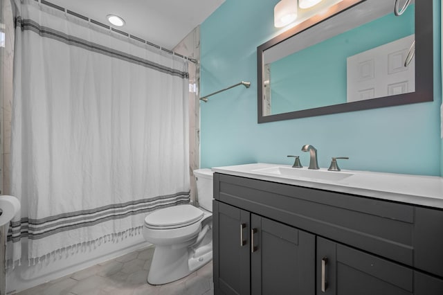 1829 Apple Valley Cir, Nashville, TN 37207 - full bath featuring toilet, vanity, tile patterned floors, and shower / bath combo