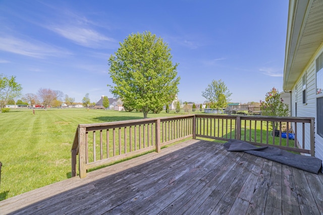 deck with a lawn
