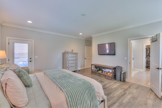 127 Waters Hill Cir, Lebanon, TN 37087 - bedroom featuring recessed lighting, ornamental molding, and light wood-type flooring