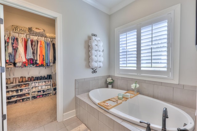 127 Waters Hill Cir, Lebanon, TN 37087 - full bath with tile patterned flooring, a walk in closet, and a bath
