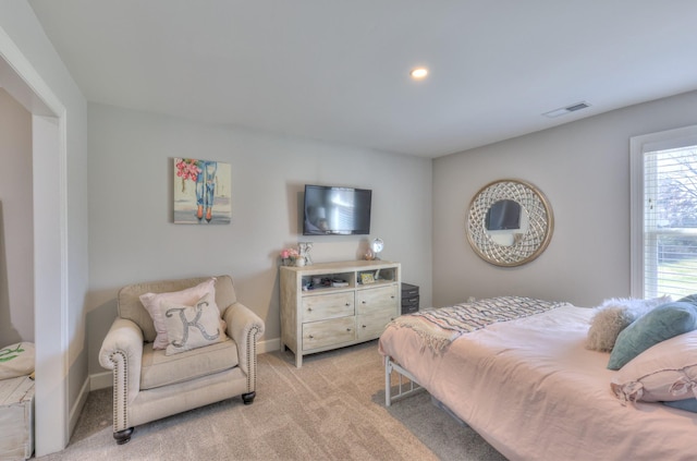 127 Waters Hill Cir, Lebanon, TN 37087 - bedroom featuring light carpet, baseboards, visible vents, and recessed lighting