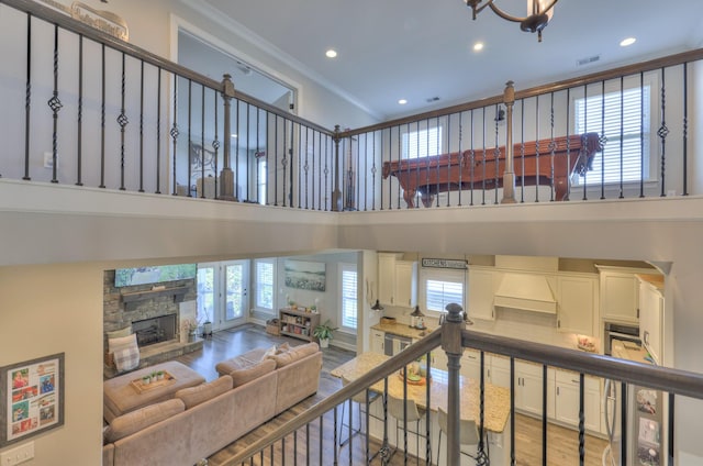 127 Waters Hill Cir, Lebanon, TN 37087 - interior space featuring a high ceiling, wood finished floors, a healthy amount of sunlight, and visible vents