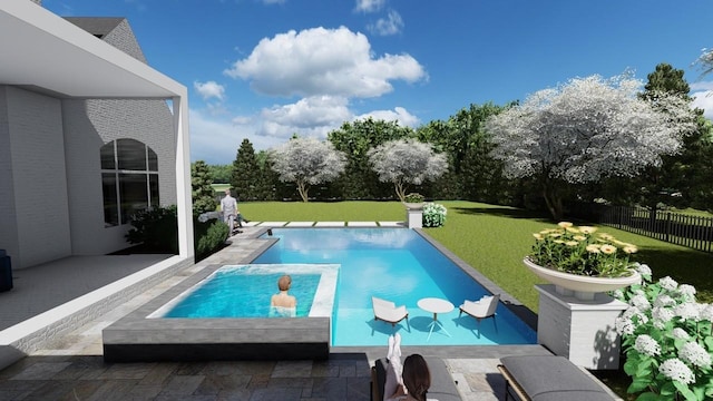 8115 Devens Dr, Brentwood, TN 37027 - view of pool with a patio, a fenced in pool, fence private yard, and a yard