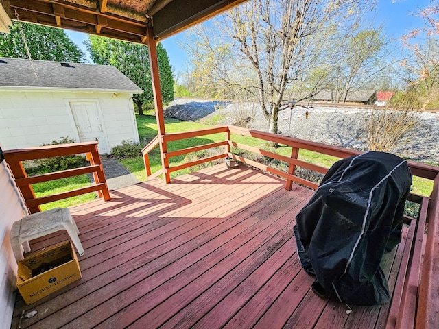 101 Church St, Wartrace, TN 37183 - wooden terrace with grilling area